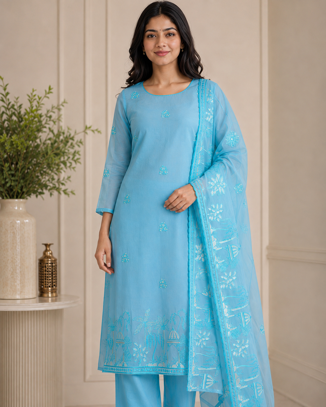 Organza Suit – Elegant Festive Collection (Unstitched)