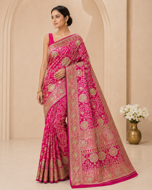 Premium Banarasi Saree with Swarovski Stone Work