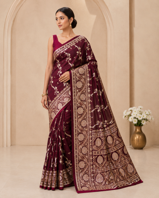 Premium Banarasi Saree with Swarovski Stone Work