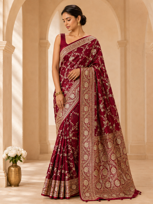 Premium Banarasi Saree with Swarovski Stone Work