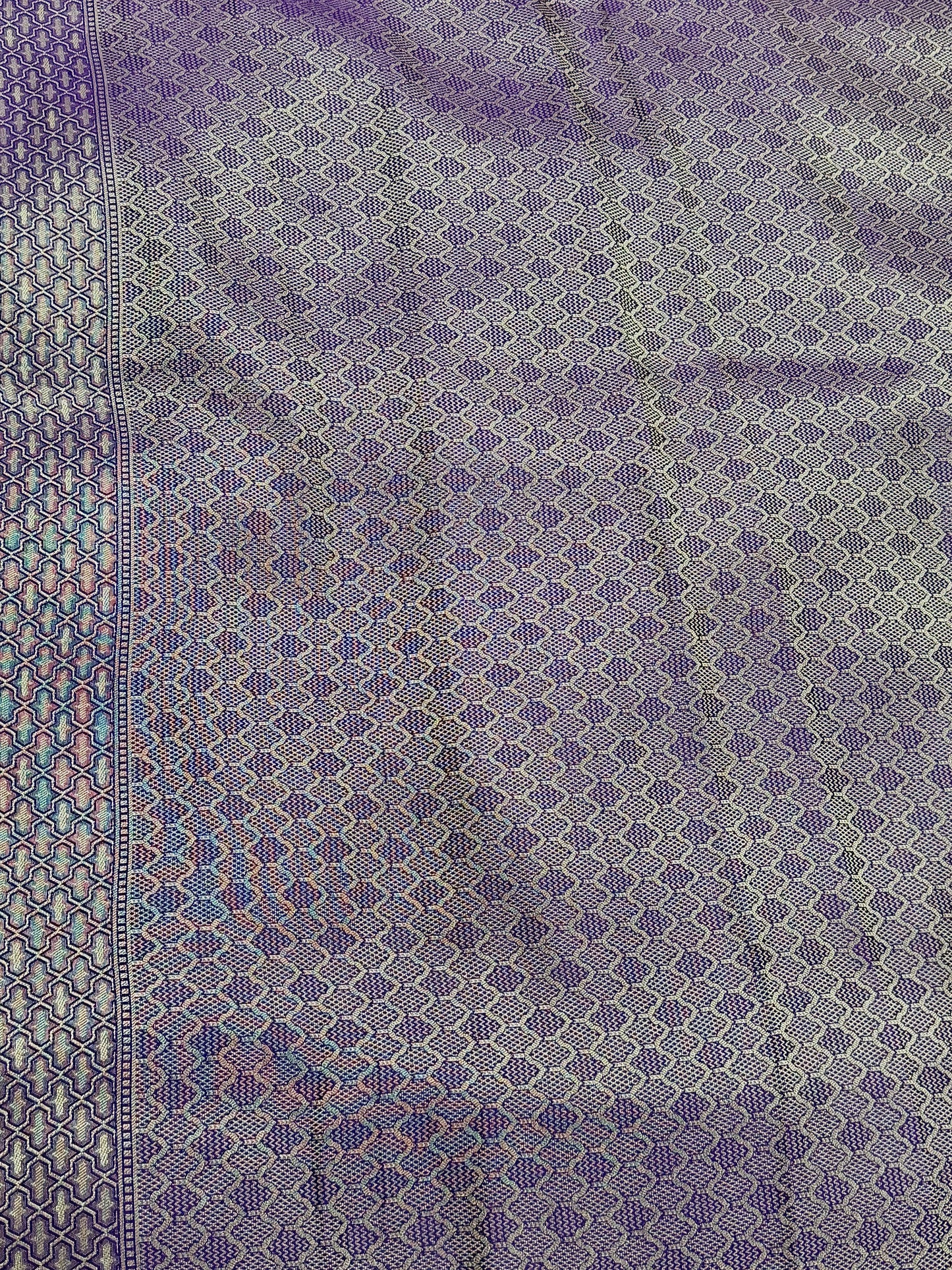 Purple Banarasi Georgette Tissue Silk Saree