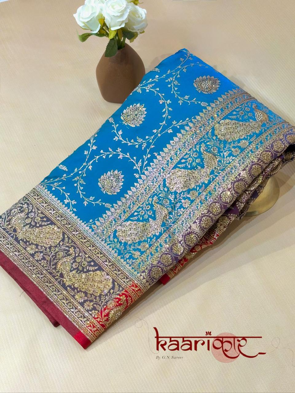 Premium Banarasi Saree with Swarovski Stone Work