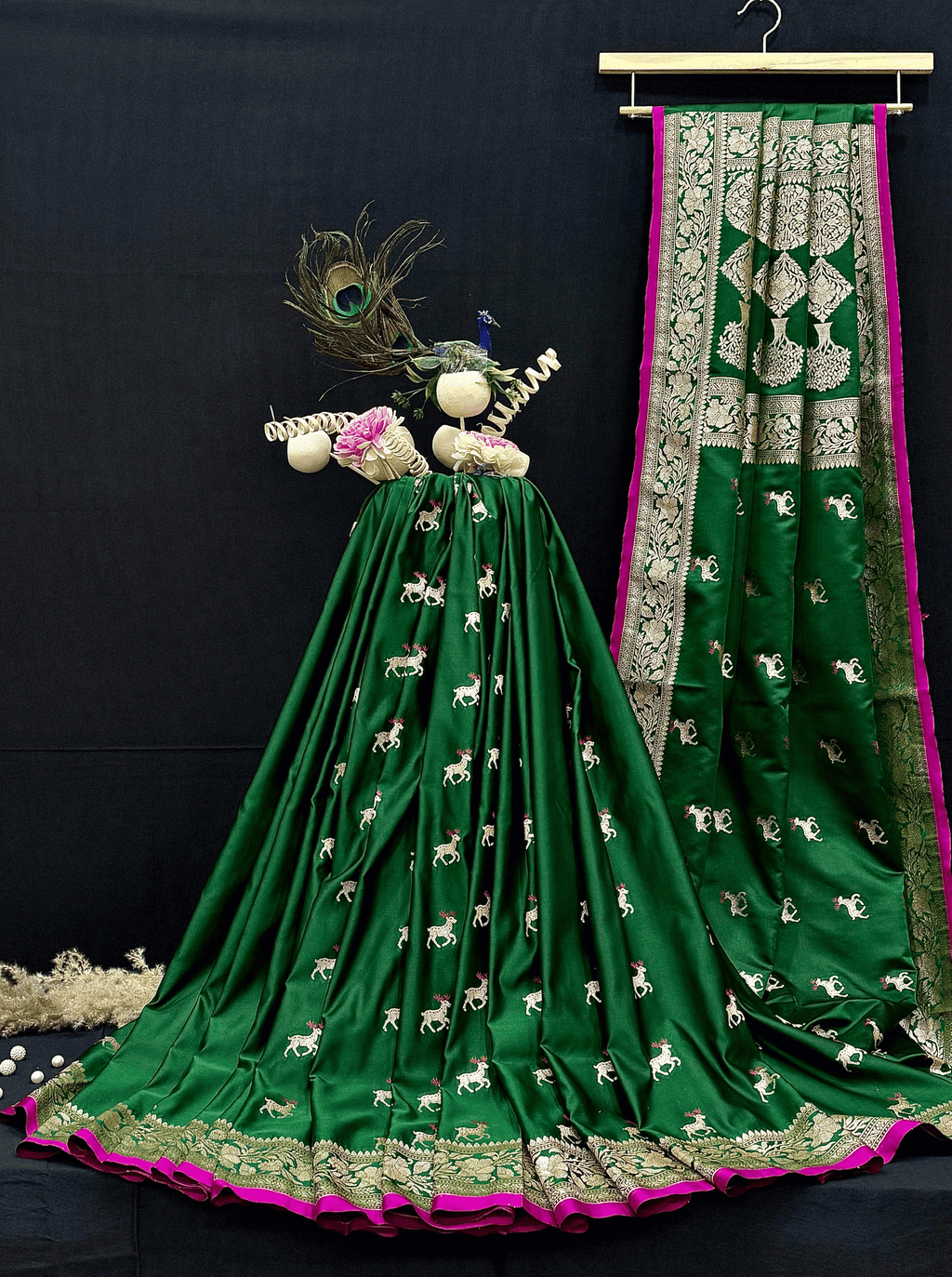 Wine Maroon Handloom Mushroo Satin Silk Saree