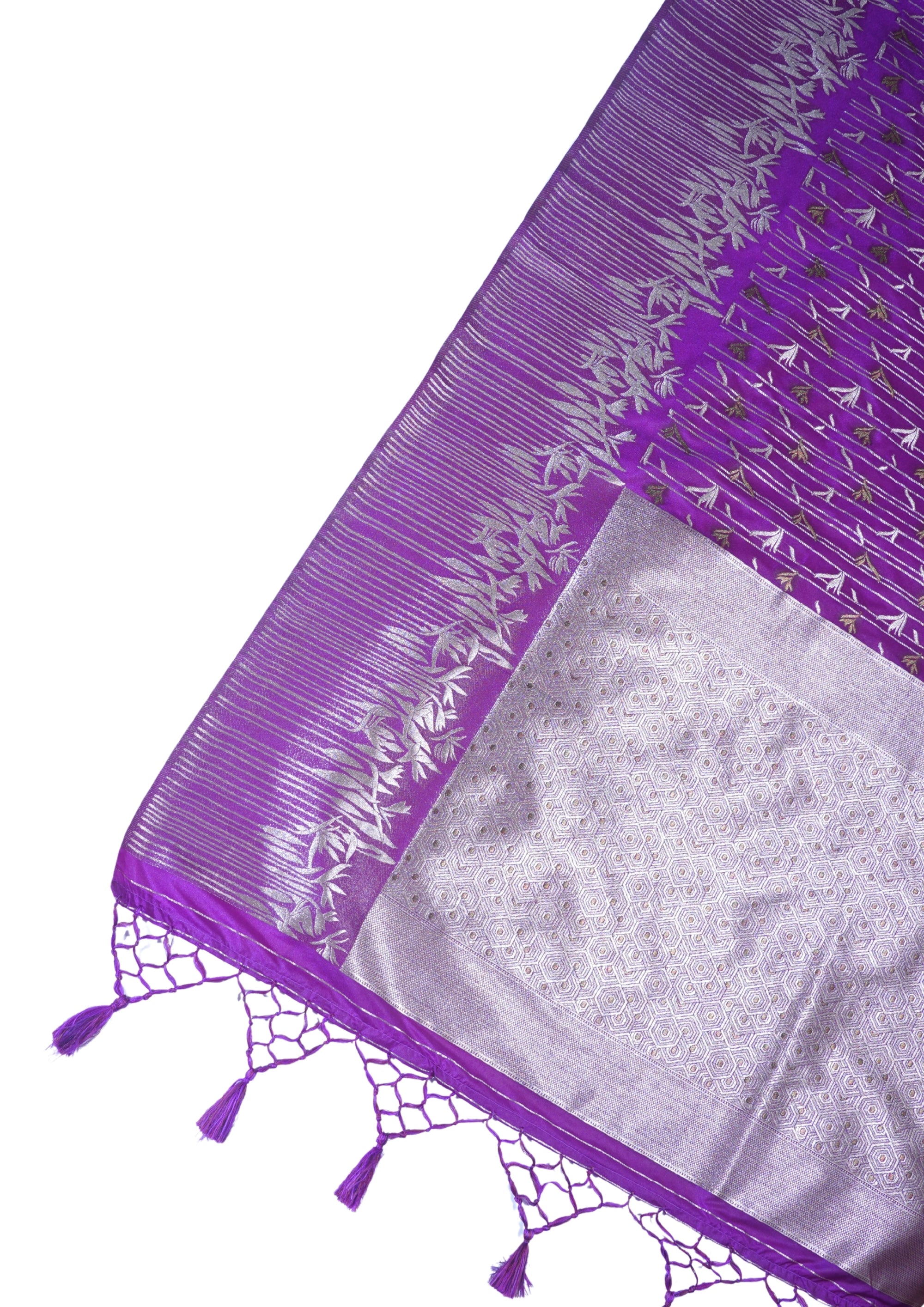 Purple Banarasi Woven Katan Silk Saree