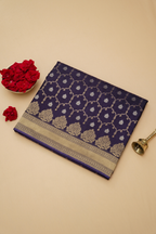 Royal Purple Viscose Satin Saree with Woven Design