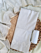 Dual Tone Blue Linen Tissue Unstitched Suit with Embroidery
