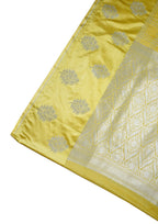 Golden Yellow Banarasi Mushroo Satin Saree