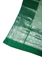 Pista Green Pure Chiniya Silk Saree