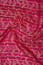 Rani Pink Viscose Satin Saree with Dual Weaving