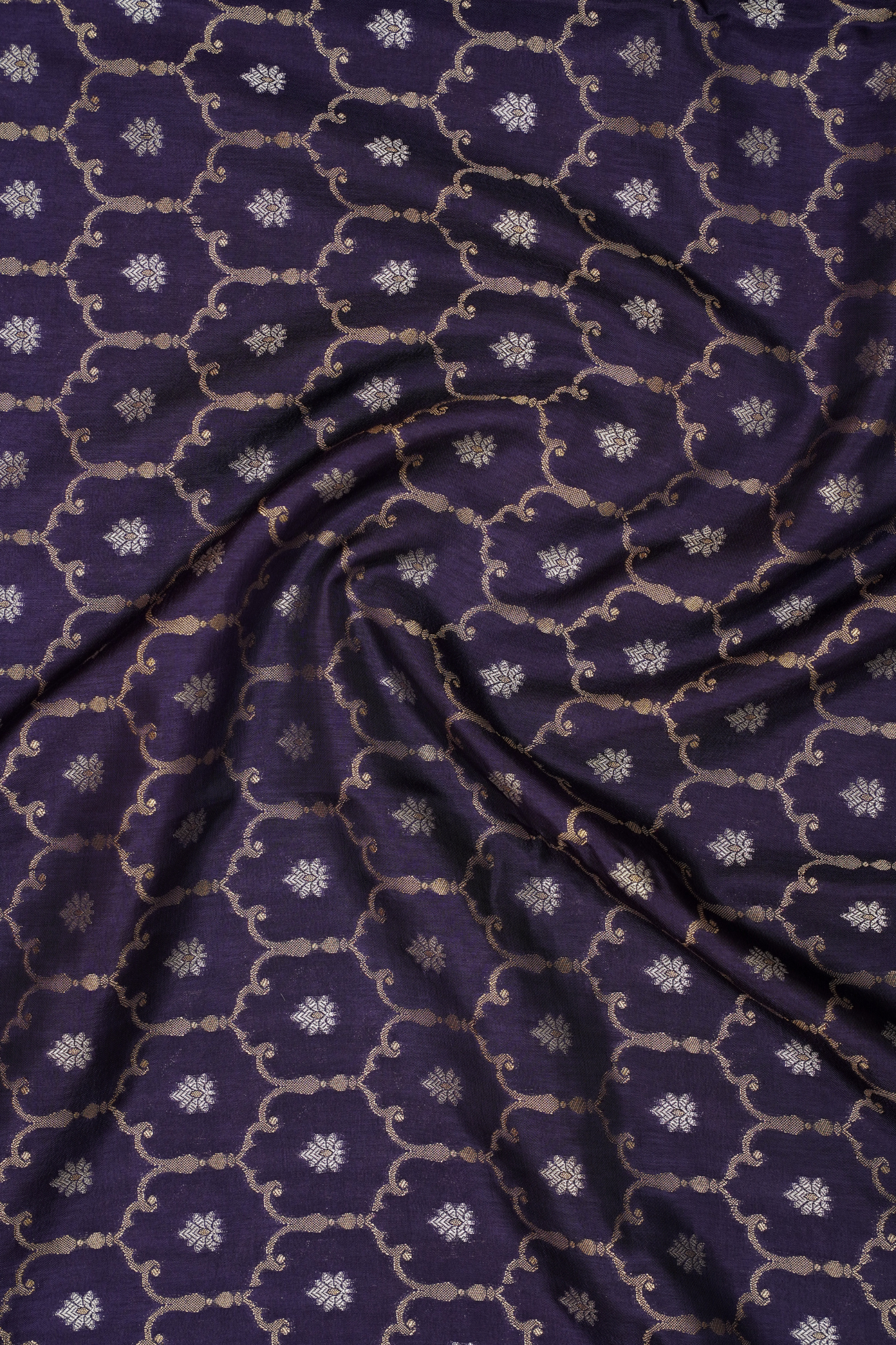 Royal Purple Viscose Satin Saree with Woven Design