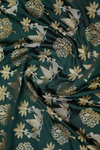 Bottle Green Viscose Satin Saree with Dual Weaving