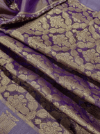 Lavender Purple  Georgette Tissue Silk Saree