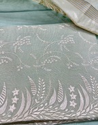 Mint Green Linen Tissue Unstitched Suit with Embroidery