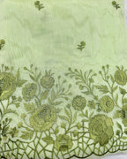 Pastel Mint Green Organza Unstitched Suit with Floral Embroidery