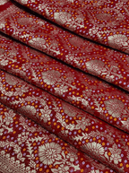 Deep Red Georgette Tissue Silk Saree