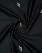 Black Banarasi Mushroo Silk Saree with Floral Weaving & Zari Border
