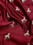 Wine Maroon Handloom Mushroo Satin Silk Saree
