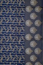 Navy Blue Viscose Satin Saree with Dual Weaving