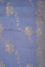 Periwinkle Blue Organza Satin Saree with Woven Floral Design
