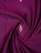Magenta Banarasi Mushroo Silk Saree with Floral Weaving & Zari Border