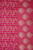 Rani Pink Viscose Satin Saree with Dual Weaving