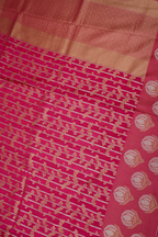 Rani Pink Viscose Satin Saree with Dual Weaving