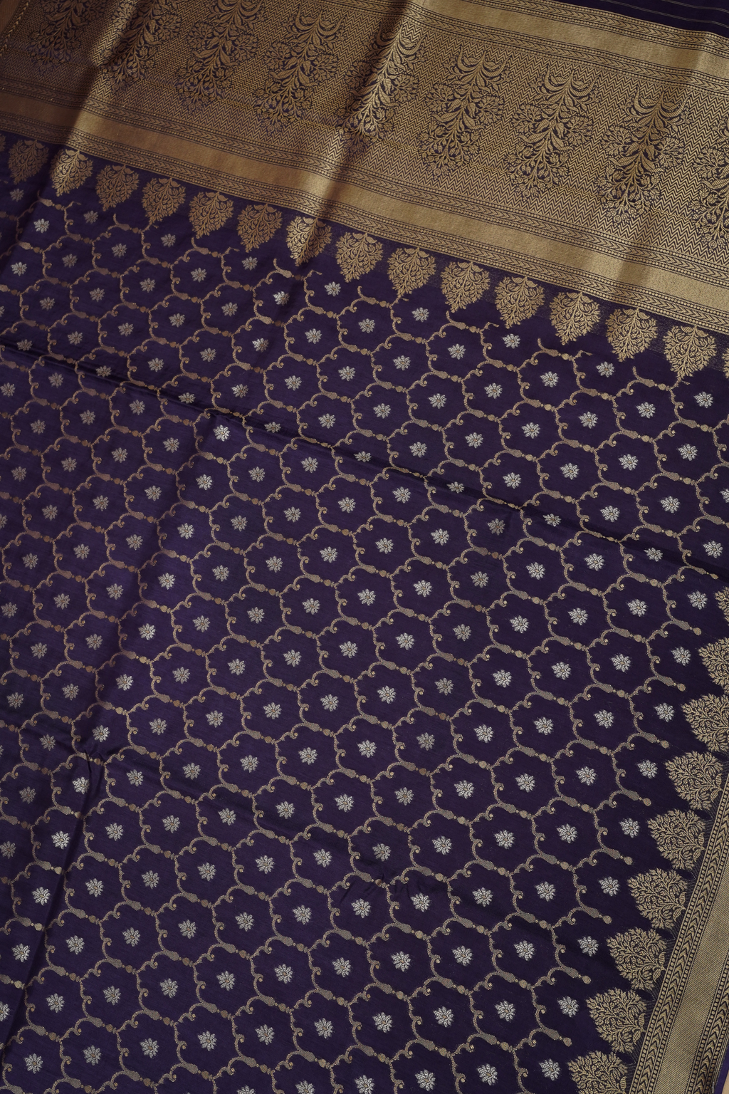 Royal Purple Viscose Satin Saree with Woven Design