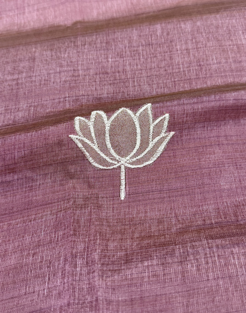 Rose Pink Tussar Unstitched Suit with Appliqué Embroidery