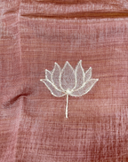 Rust Pink Tussar Unstitched Suit with Appliqué Embroidery