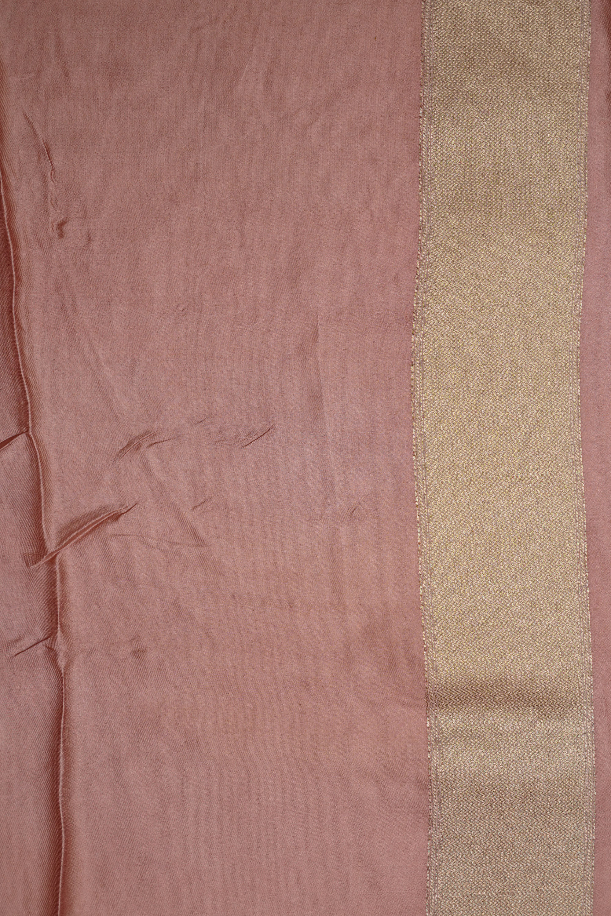 Dusty Rose Viscose Satin Saree with Dual Weaving