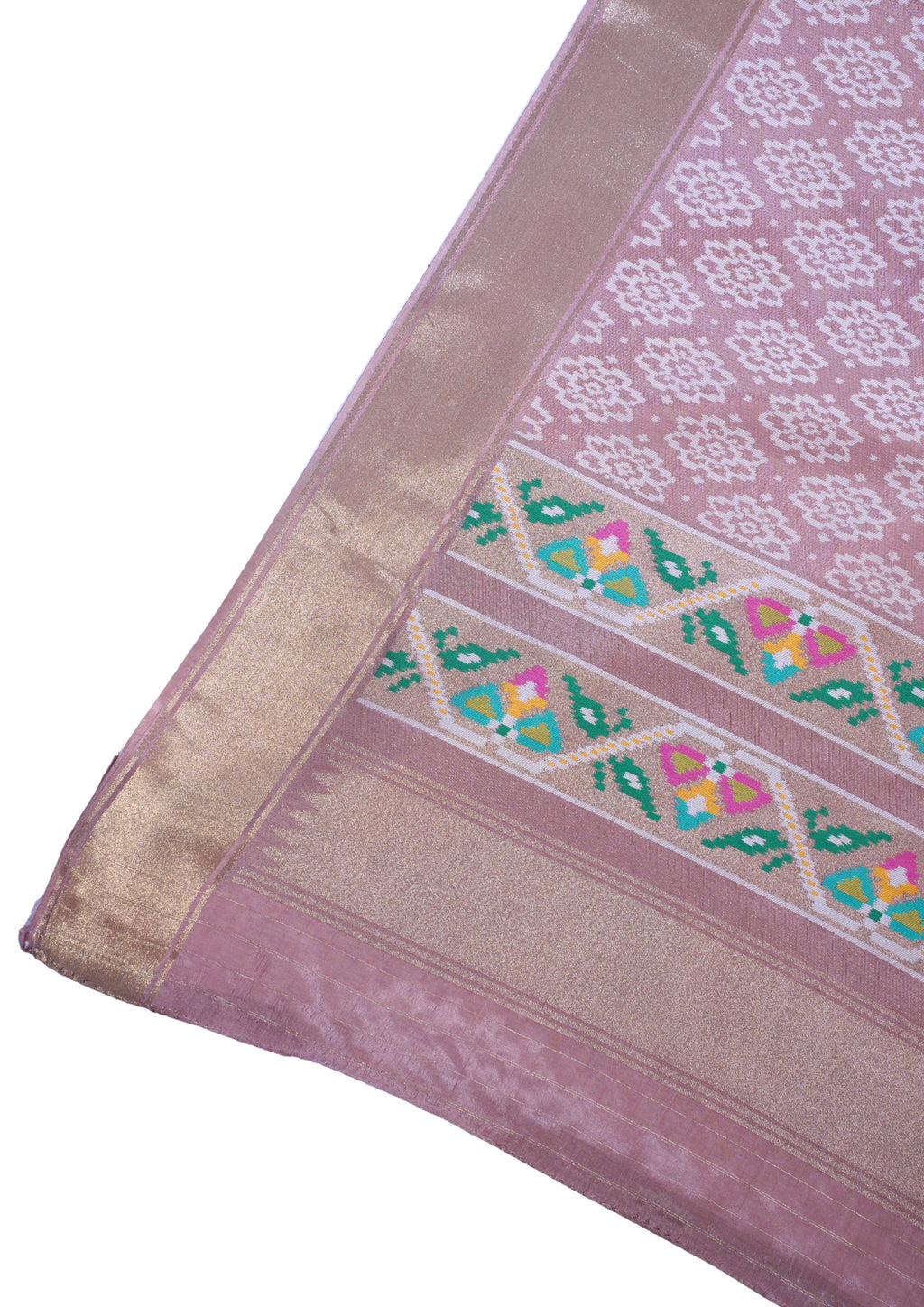 Pink Satin Georgette Saree with Intricate Patterns & Fancy Weave