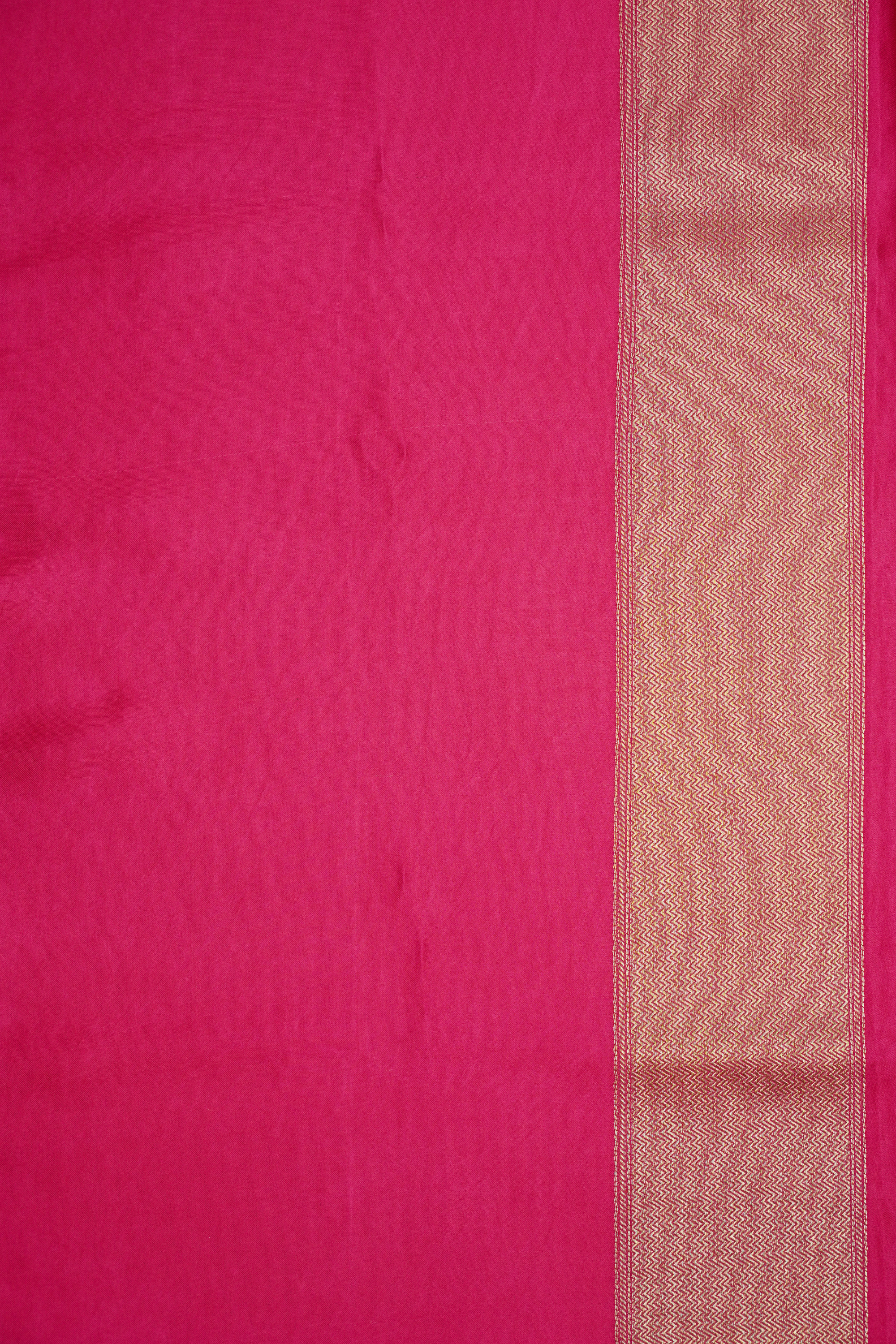 Rani Pink Viscose Satin Saree with Dual Weaving