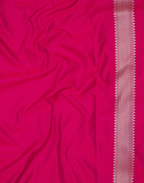 Rani Pink Banarasi Mushroo Silk Saree with Zari Border