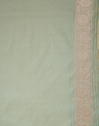 Pistachio Green Banarasi Mushroo Silk Saree with Floral Weaving & Zari Border