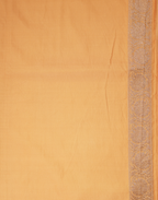 Pastel Peach Banarasi Mushroo Silk Saree with Floral Weaving & Zari Border