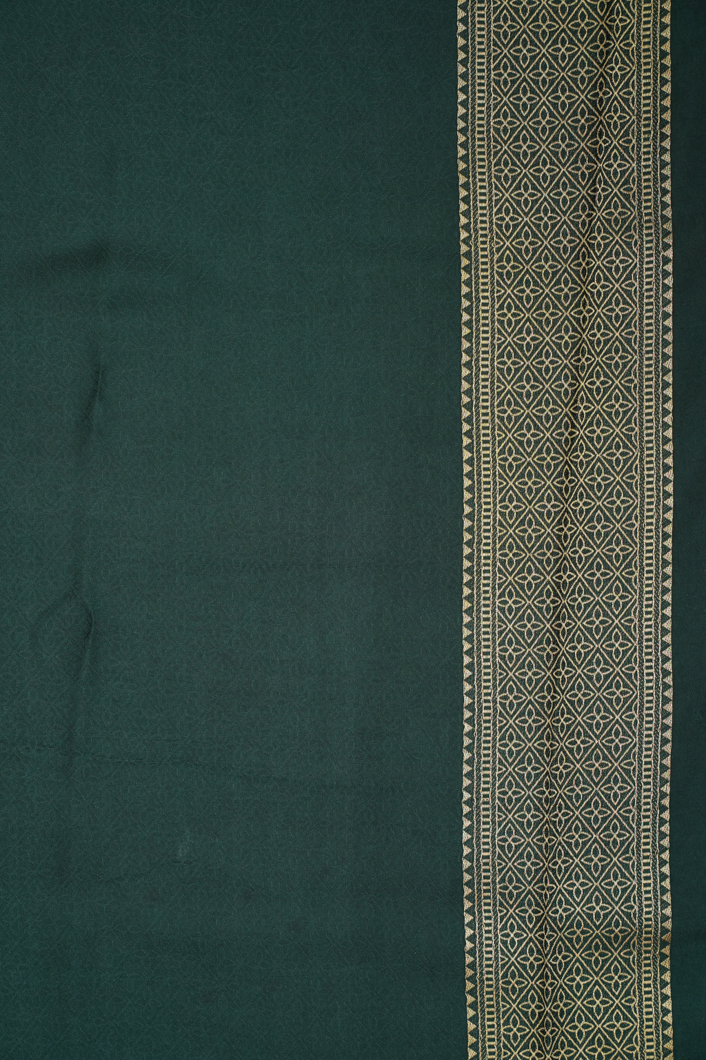 Bottle Green Viscose Satin Saree with Dual Weaving