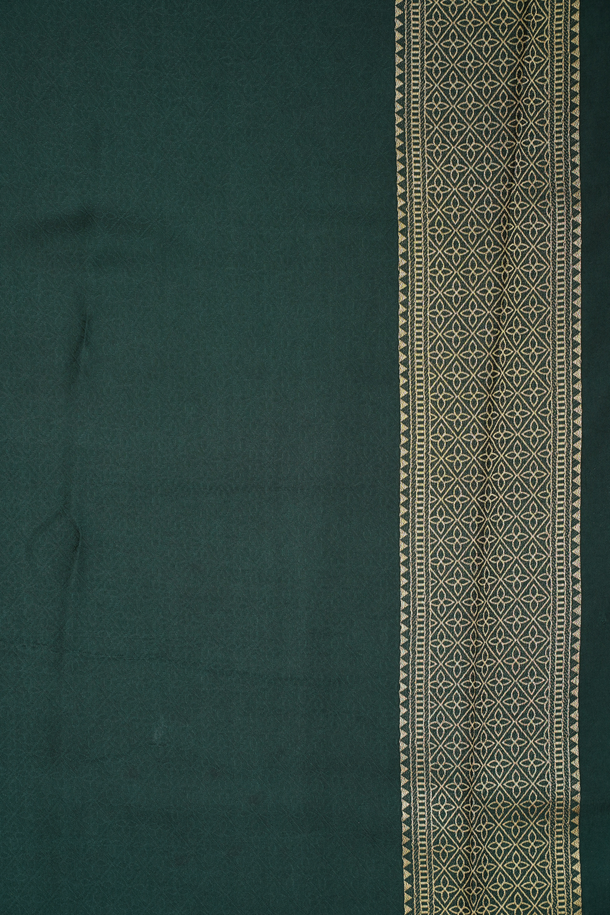 Bottle Green Viscose Satin Saree with Dual Weaving