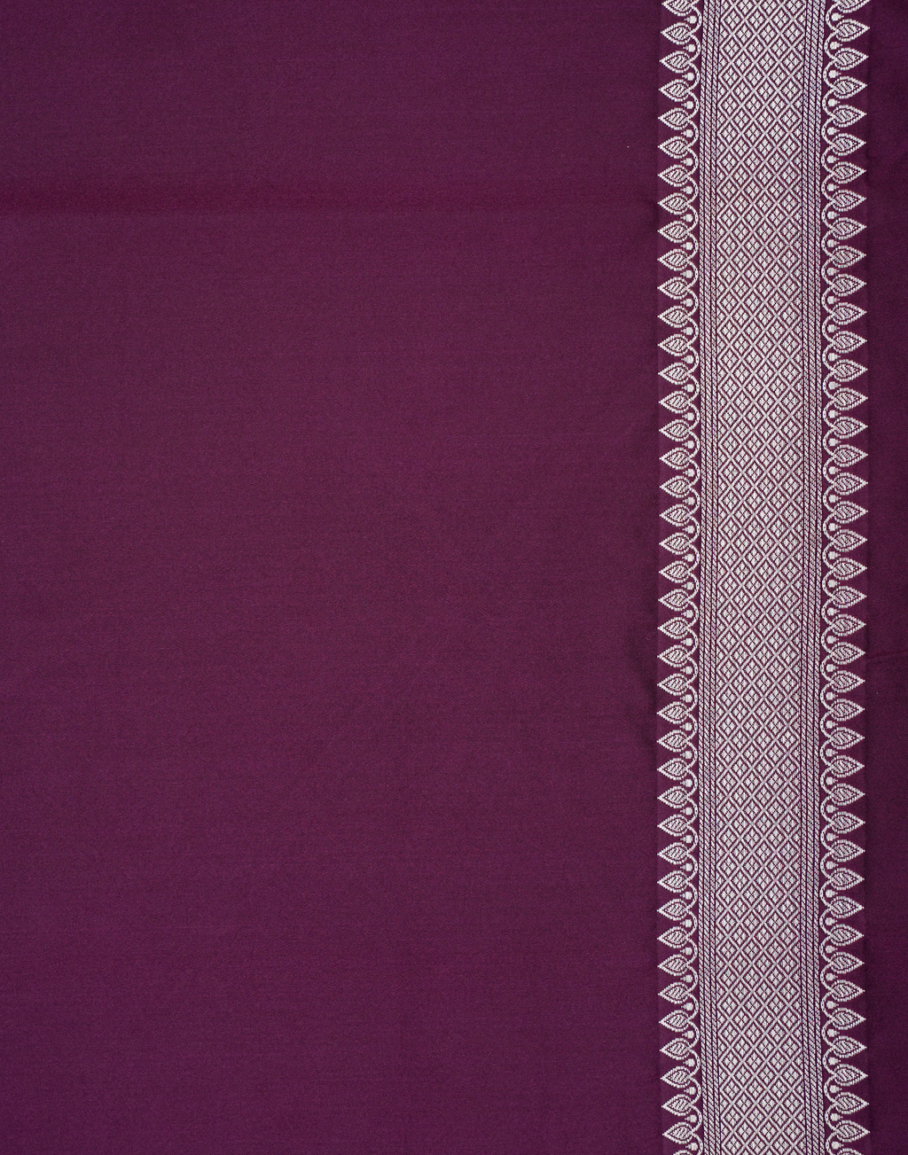 Magenta Banarasi Mushroo Silk Saree with Floral Weaving & Zari Border