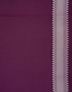 Magenta Banarasi Mushroo Silk Saree with Floral Weaving & Zari Border