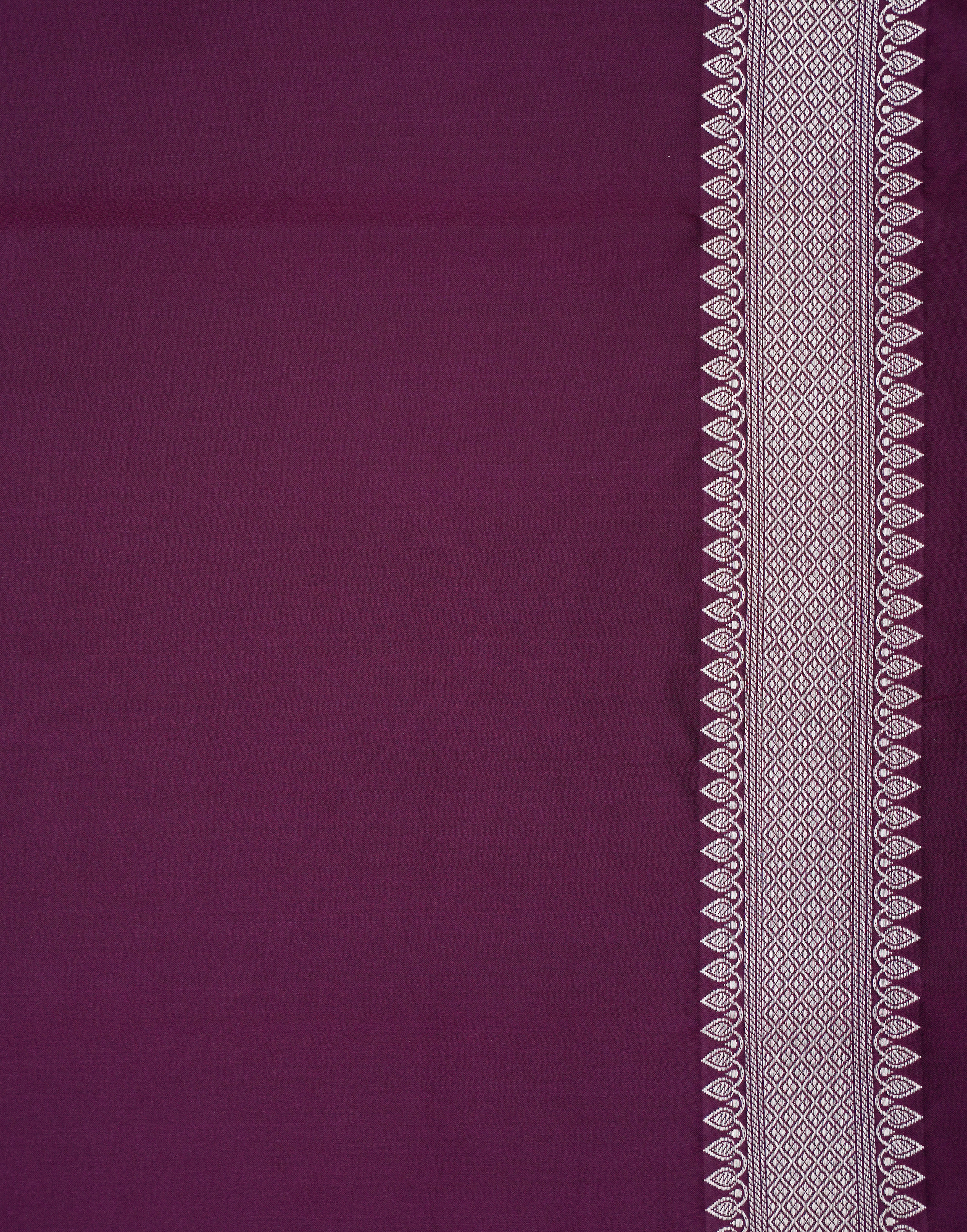 Magenta Banarasi Mushroo Silk Saree with Floral Weaving & Zari Border