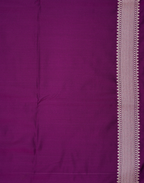 Royal Purple Banarasi Mushroo Silk Saree with Floral Weaving & Zari Border
