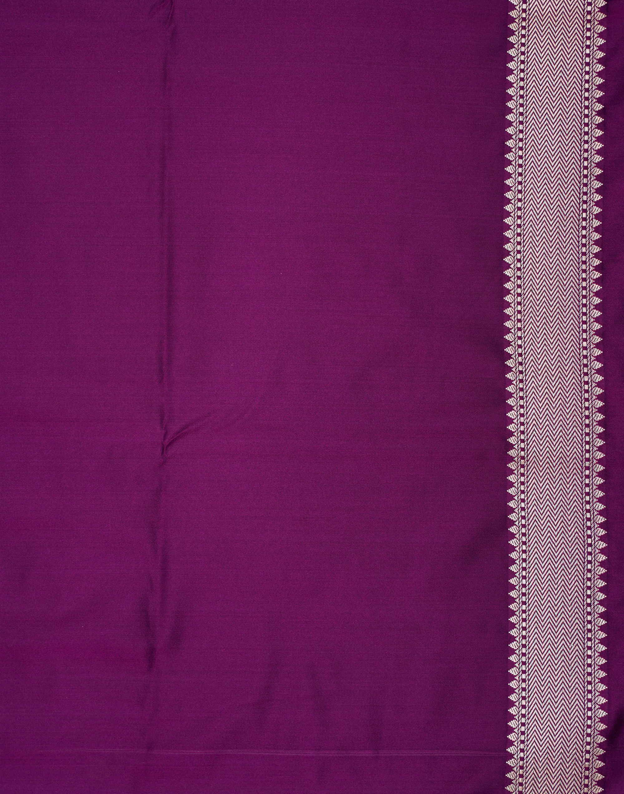 Royal Purple Banarasi Mushroo Silk Saree with Floral Weaving & Zari Border