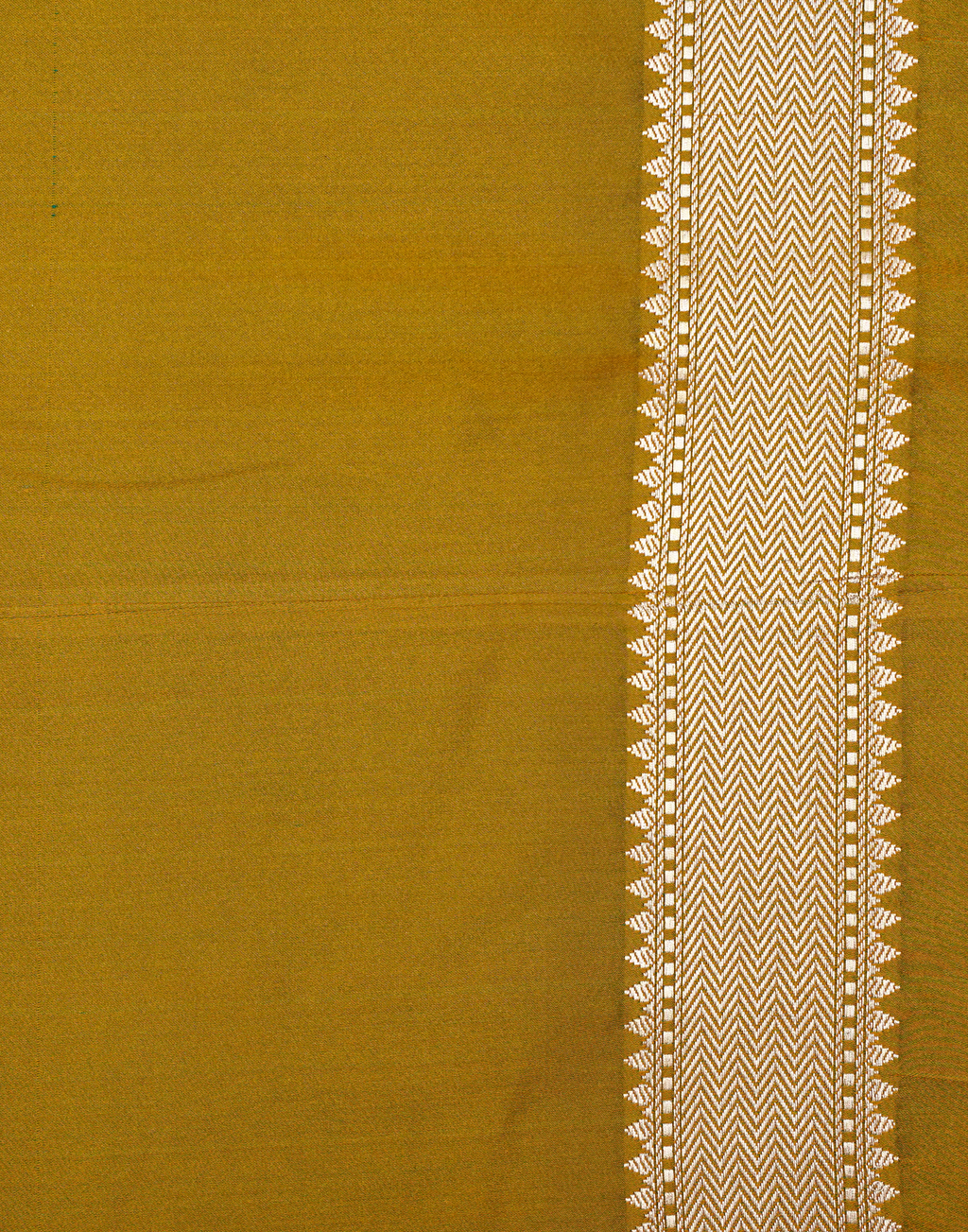 Mustard Gold Banarasi Mushroo Silk Saree with Floral Weaving & Zari Border