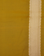 Mustard Gold Banarasi Mushroo Silk Saree with Floral Weaving & Zari Border