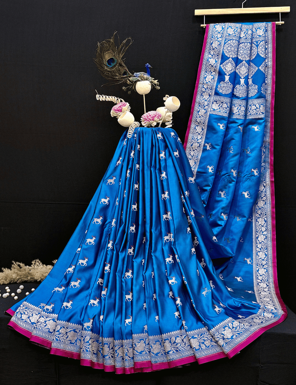 Wine Maroon Handloom Mushroo Satin Silk Saree