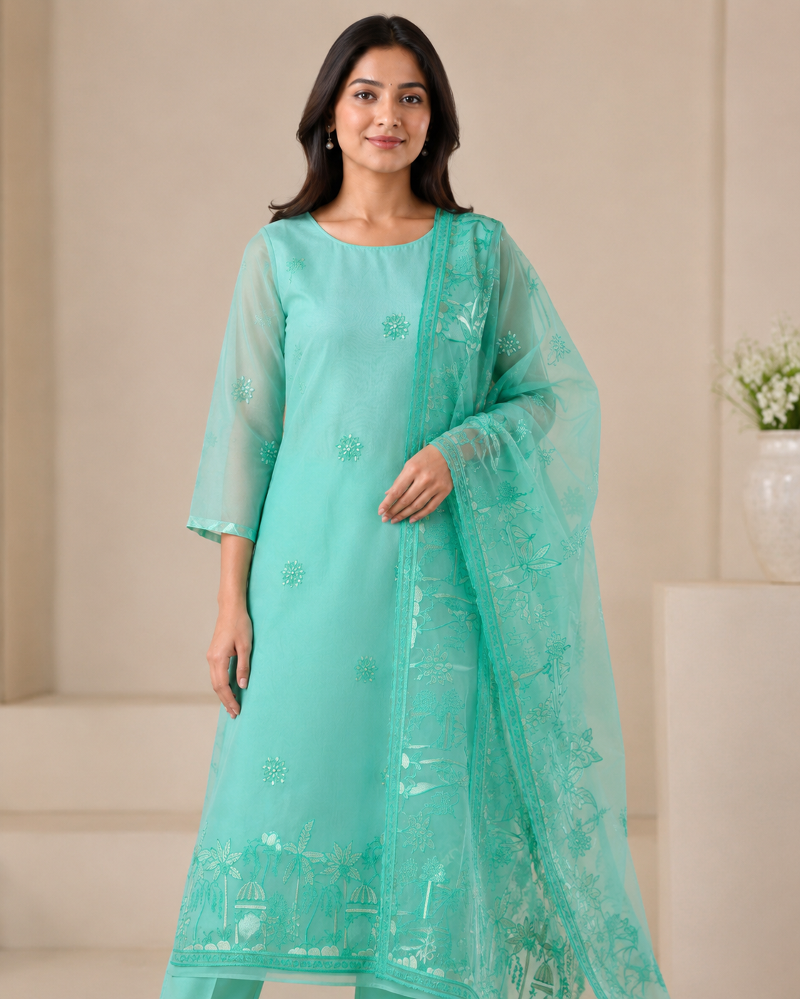 Organza Suit – Elegant Festive Collection (Unstitched)