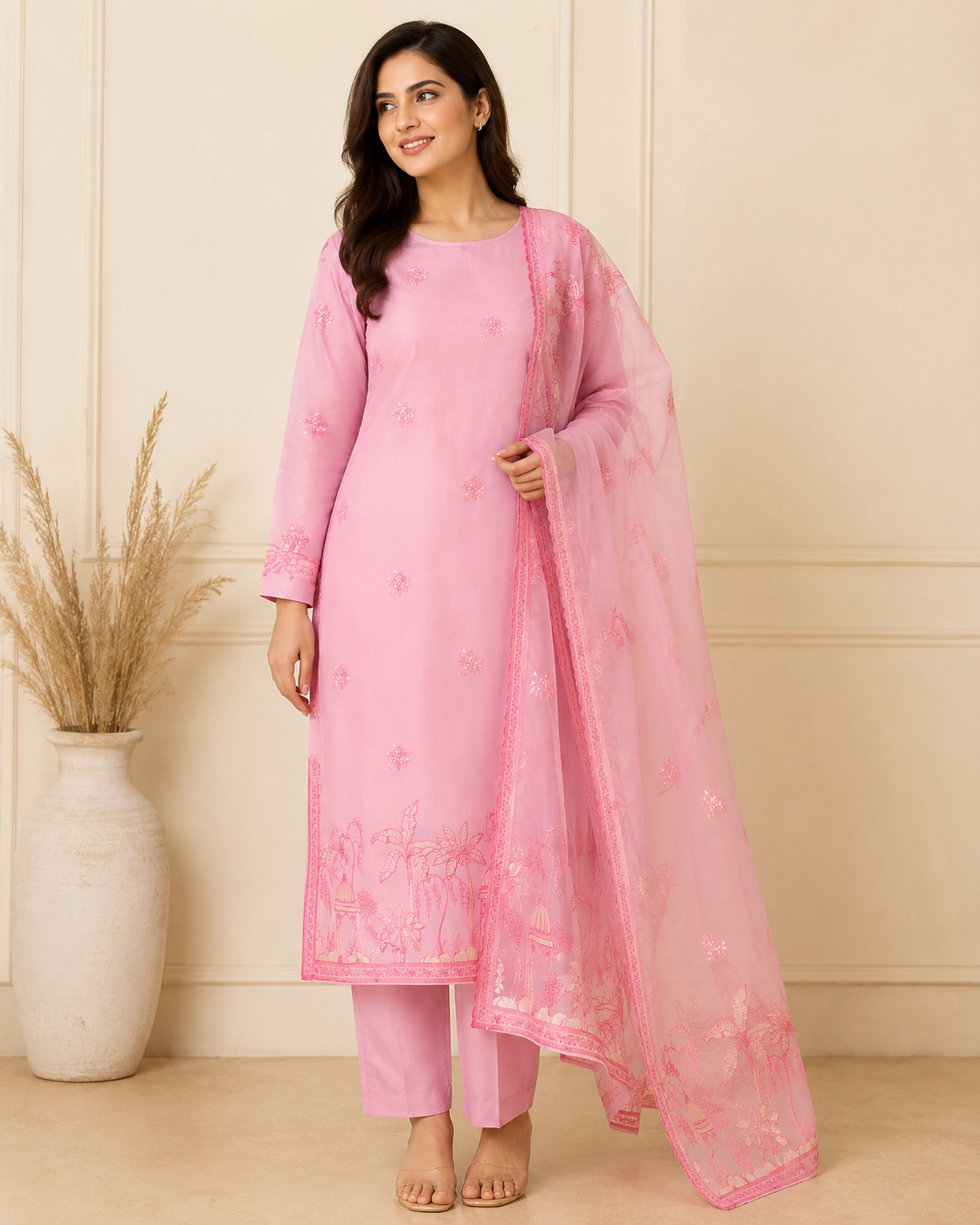 Organza Suit – Elegant Festive Collection (Unstitched)