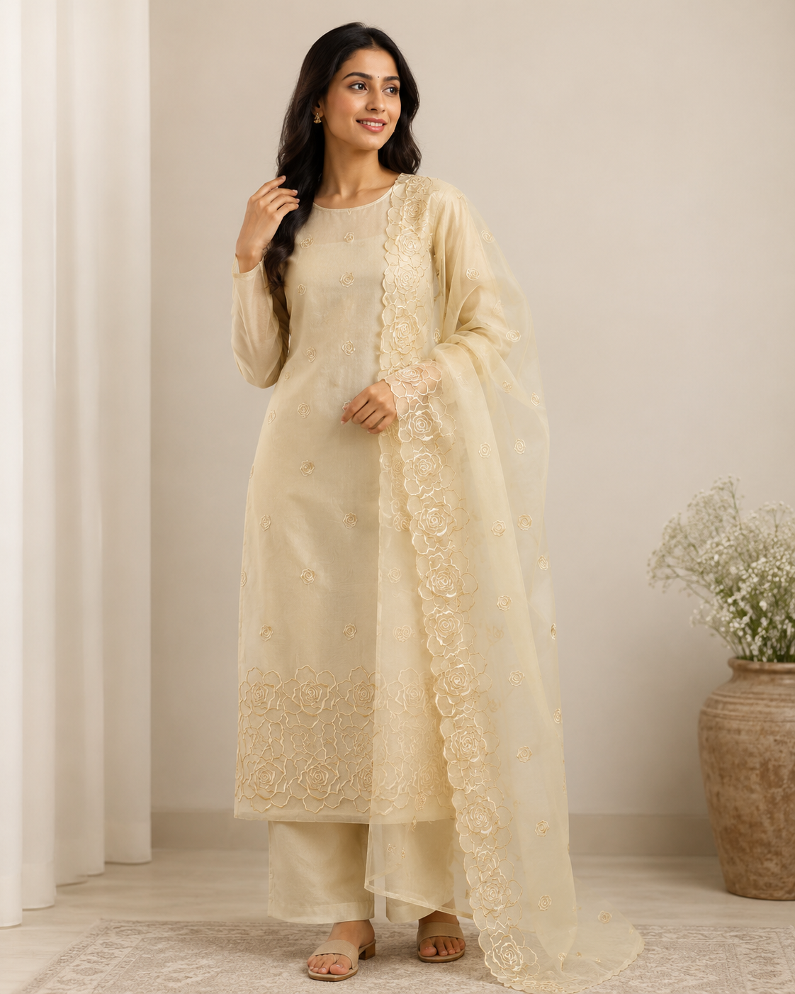 Organza Suit – Elegant Festive Collection (Unstitched)
