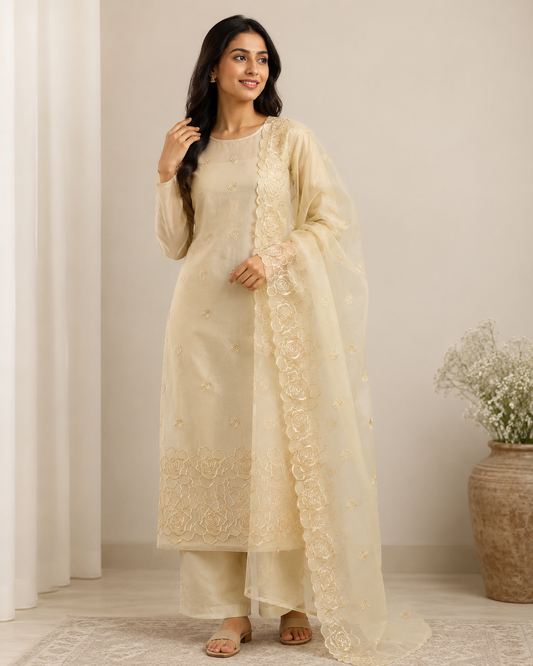 Organza Suit – Elegant Festive Collection (Unstitched)