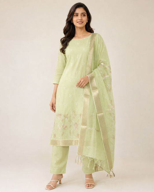 Organza Suit – Elegant Festive Collection (Unstitched)
